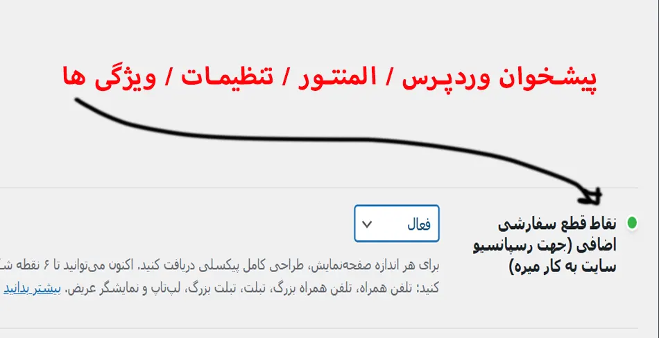 تنظیمات المنتور